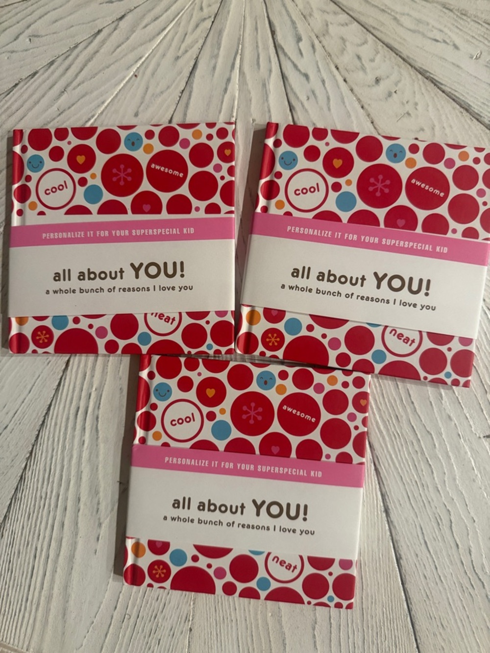 Hallmark All About You! Notebook - Red, Pink, Blue, White 3 BOOKS